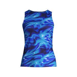 Lands End Womens 4-8R, 2-8L High Neck Sun Protection Modest Tankini Swimsuit Top